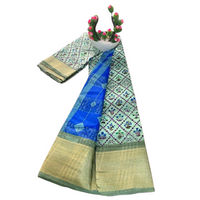 Floral Printed Muga Silk Saree
