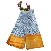 Floral Printed Muga Silk Saree