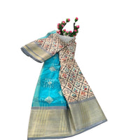 Floral Printed Muga Silk Saree