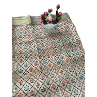 Floral Printed Muga Silk Saree