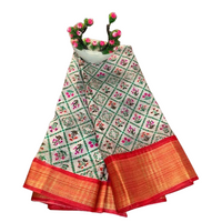 Floral Printed Muga Silk Saree
