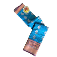 Emerald Green Banarasi Soft Silk Saree