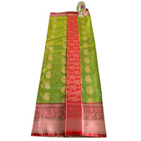 Emerald Green Banarasi Soft Silk Saree