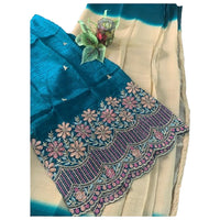 Pure Dupion Raw Silk Ombre Saree