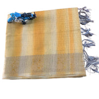 Chanderi Silk Saree with Zari Stripes.