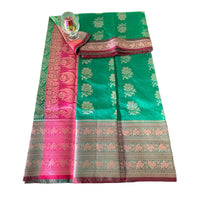 Emerald Green Banarasi Soft Silk Saree