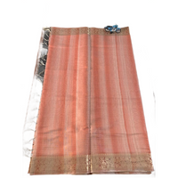 Chanderi Silk Saree with Zari Stripes.