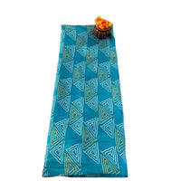 Turquoise Geometric Batik Saree