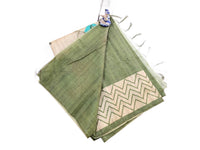 Geometric Print Linen Saree