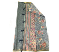 Digital Floral Printed Linen Cotton Saree