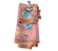Digital Floral Printed Chiffon Saree