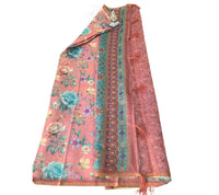 Digital Floral Printed Linen Cotton Saree