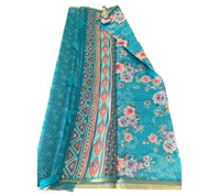 Digital Floral Printed Linen Cotton Saree