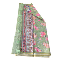 Digital Floral Printed Linen Cotton Saree