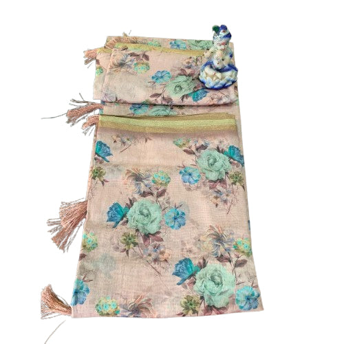 Digital Floral Printed Chiffon Saree