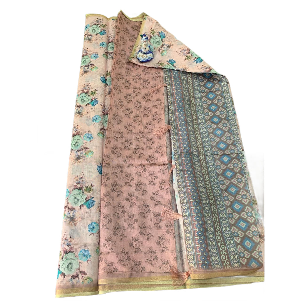 Digital Floral Printed Chiffon Saree