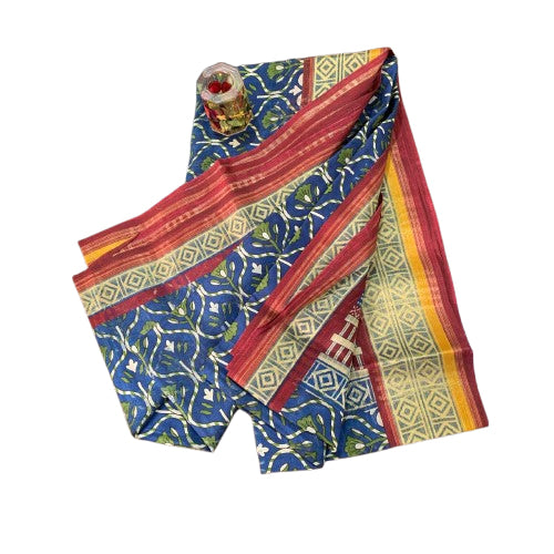 Hand Block Printed Chanderi Silk Saree