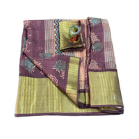Hand Block Printed Chanderi Silk Saree