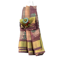 Hand Block Printed Chanderi Silk Saree