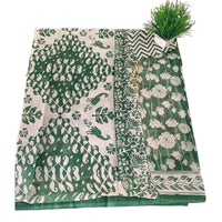 Hand Block Printed Cotton Mulmul Saree
