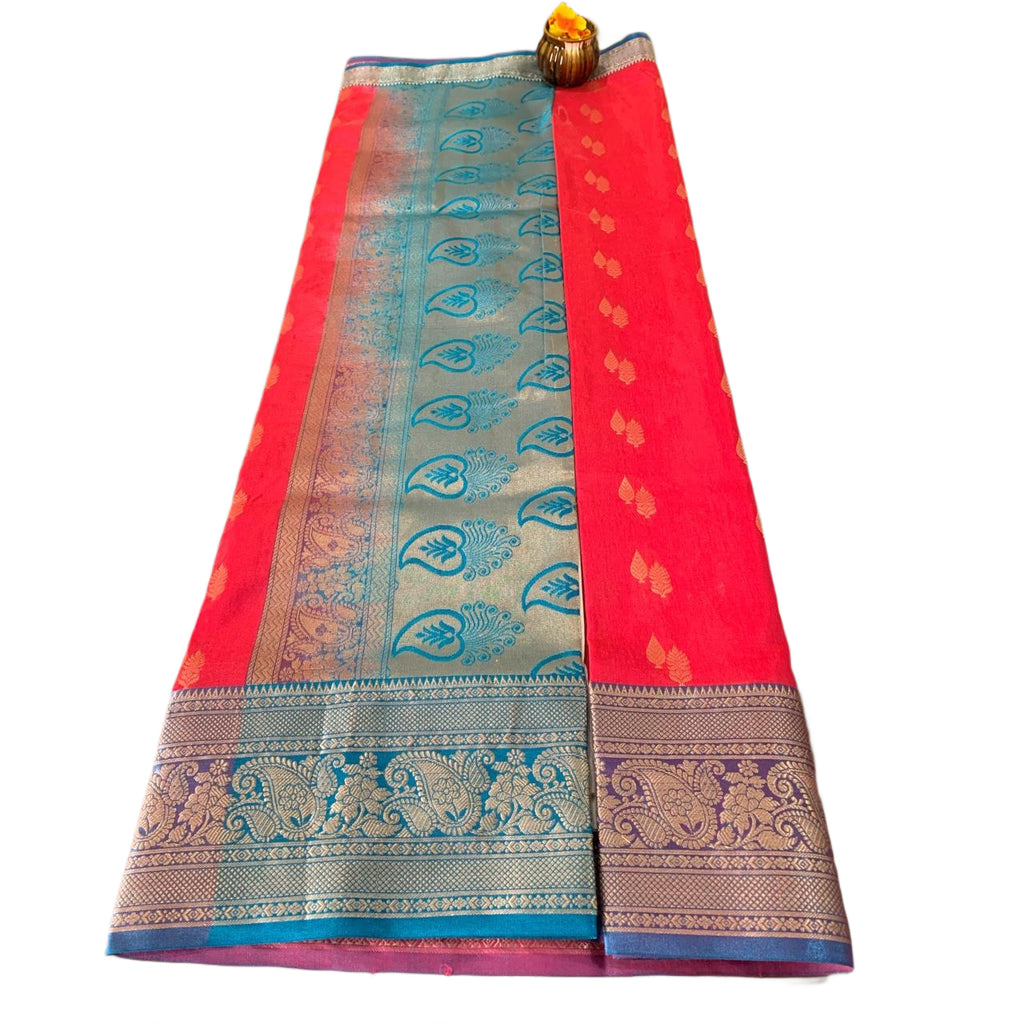 Traditional Zari Woven Kanjeevaram Silk Saree.