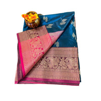 Traditional Zari Woven Kanjeevaram Silk Saree.