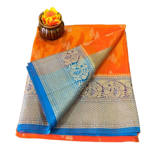 Traditional Zari Woven Kanjeevaram Silk Saree.