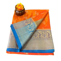 Traditional Zari Woven Kanjeevaram Silk Saree.
