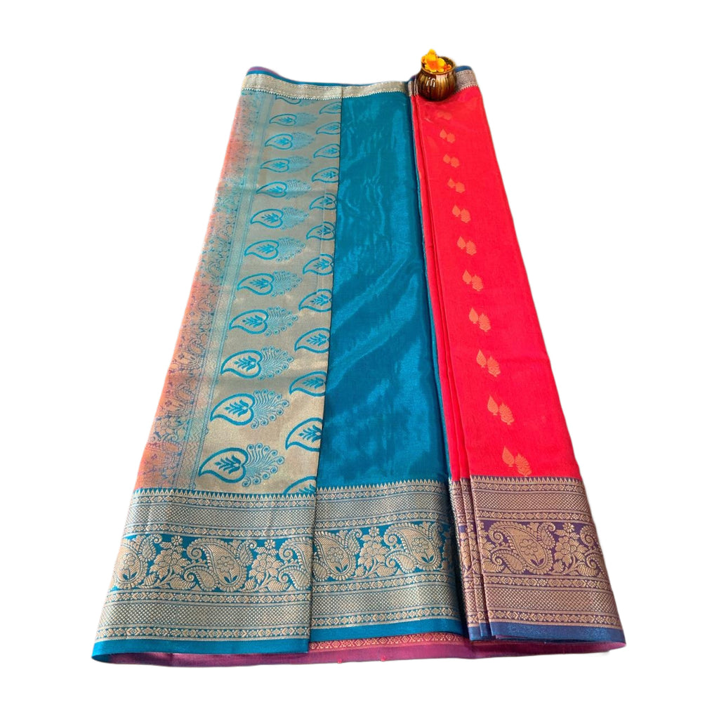 Traditional Zari Woven Kanjeevaram Silk Saree.