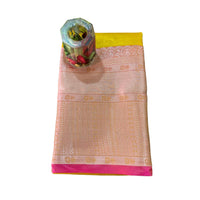 Traditional Zari Woven Gadwal Semi Pattu Saree.