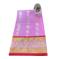 Traditional Zari Woven Gadwal Semi Pattu Saree.