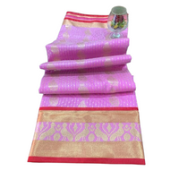 Traditional Zari Woven Gadwal Semi Pattu Saree.