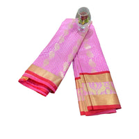 Traditional Zari Woven Gadwal Semi Pattu Saree.