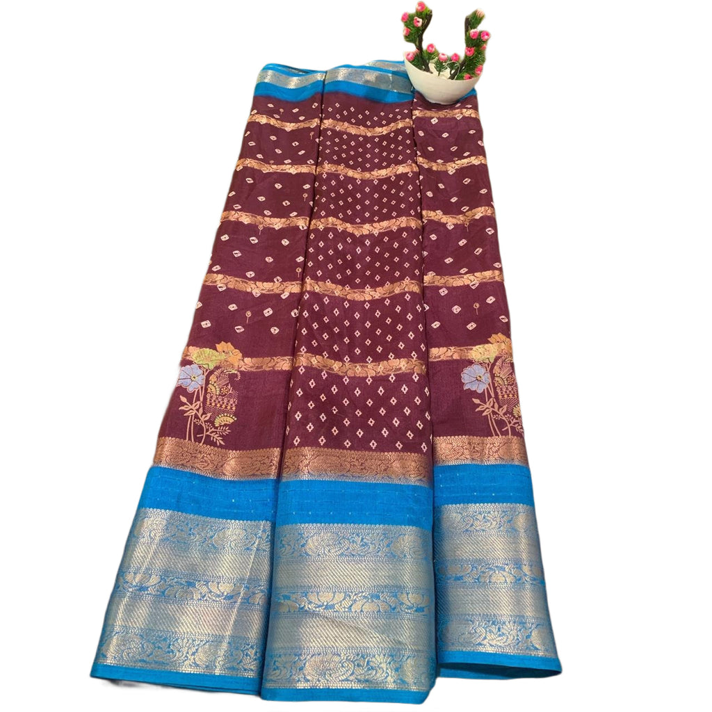 Paithani Bandhani Fusion Saree