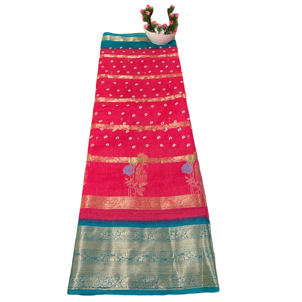 Paithani Bandhani Fusion Saree
