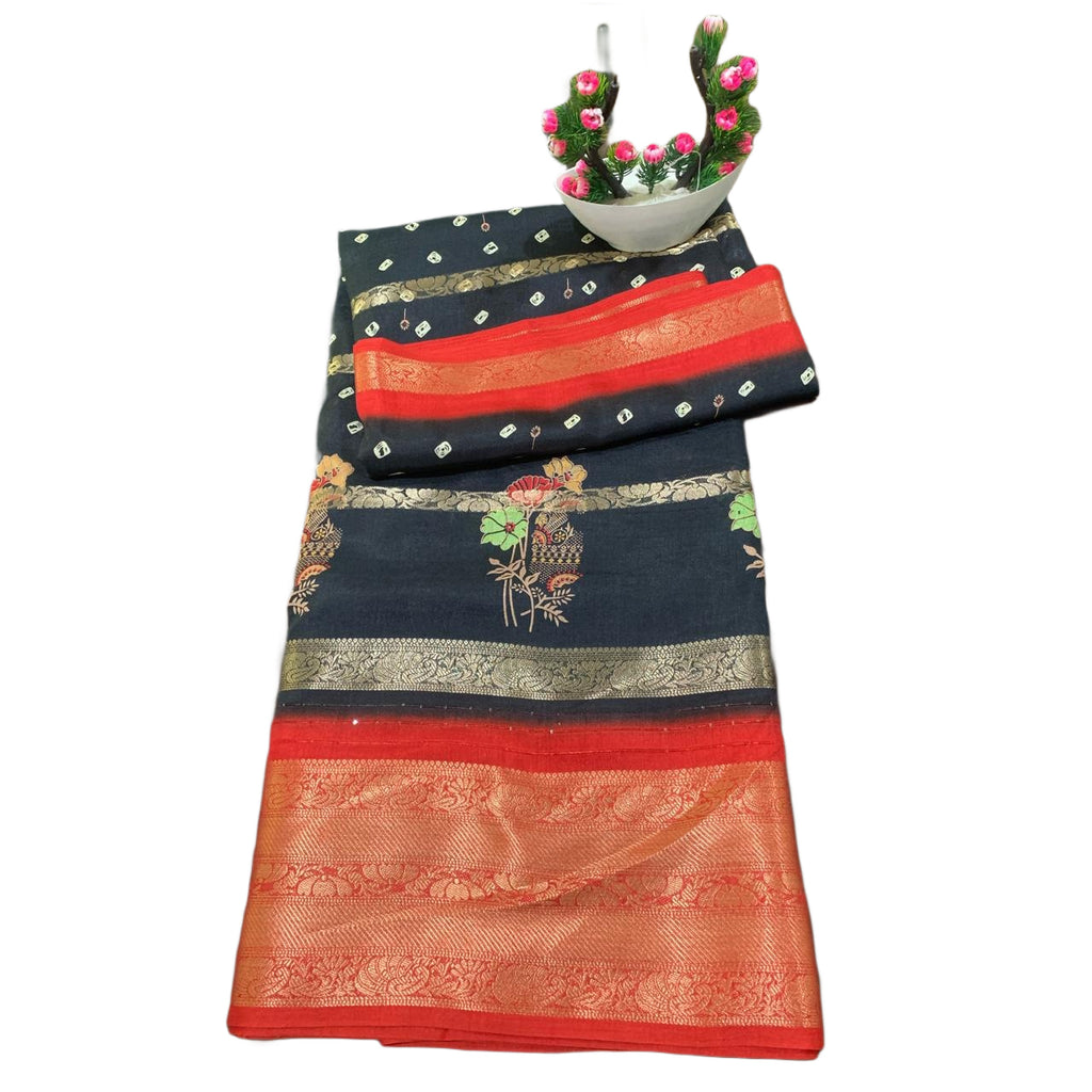 Paithani Bandhani Fusion Saree