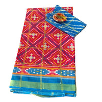 Patola Ikat Geometric Print Saree