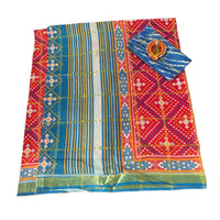 Patola Ikat Geometric Print Saree