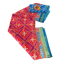 Patola Ikat Geometric Print Saree
