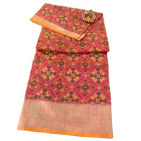 Patola Ikat Geometric Print Saree