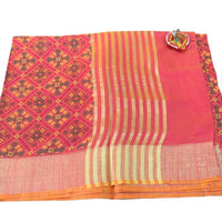 Patola Ikat Geometric Print Saree