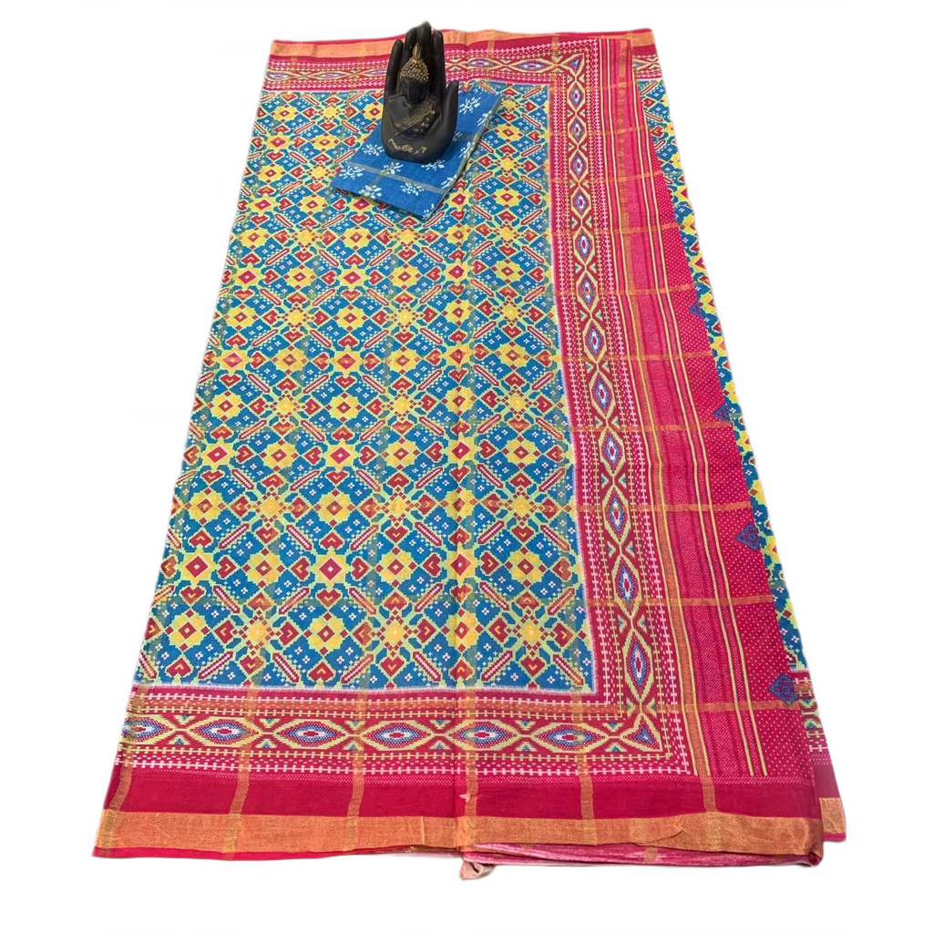 Patola Ikat Geometric Print Saree