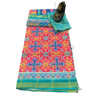 Patola Ikat Geometric Print Saree