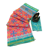 Patola Ikat Geometric Print Saree
