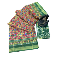 Patola Ikat Geometric Print Saree