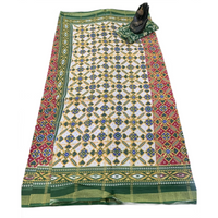 Patola Ikat Geometric Print Saree