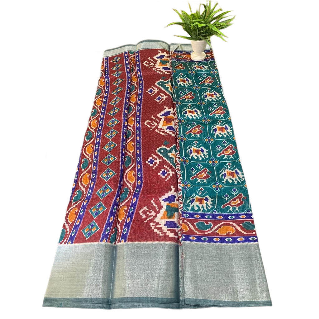 Butterfly Print Patola Style Saree.