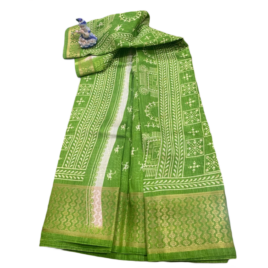 Warli Folk Art Casual Wear Saree.