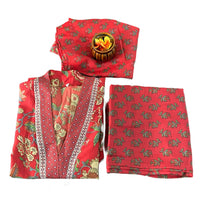Womens Printed Angrakha Kurti and Pant & Duppta