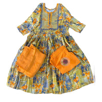 Vibrant Floral Cotton Kurta Set with Dupatta